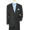 Elements by Zanetti Black With Sky Blue Windowpanes Super 140's Wool Suit 91/005/0383